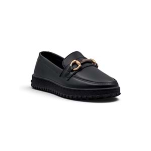 AYZEN 1091 TOKA DETAYLI KADIN LOAFER AYAKKABI - SİYAH - 40