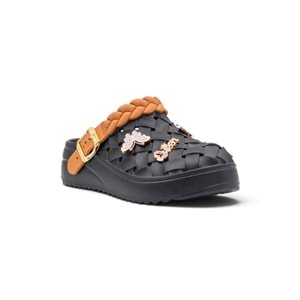 CALX EZ1350 ÖRGÜLÜ KADIN CROOS TERLİK - SİYAH - 38
