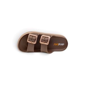 AKINALBELLA E486.Z.001 ÇİFT TOKALI EVA KADIN TERLİK - KAHVERENGİ - 40