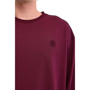 LUMBERJACK MB SN75 C NECK SW 6PR ERKEK SWEATSHİRT - BORDO - L