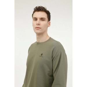 LUMBERJACK MB SN75 C NECK SW 6PR ERKEK SWEATSHİRT - HAKİ - L