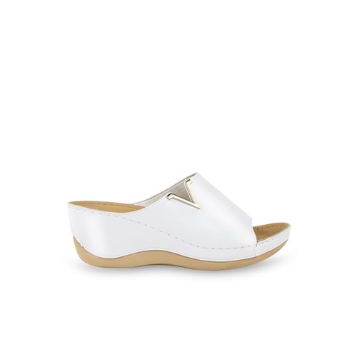 Muya Perla Anatomik Taban Dört Mevsim Kadın Terlik - Beyaz - 37