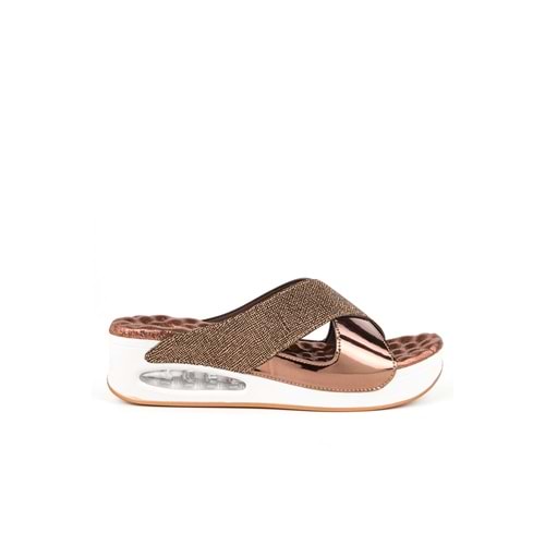 Muya Fly Anatomik Air Max Tabanlı Topuk Dikeni Kadın Terlik - Bronz - 37