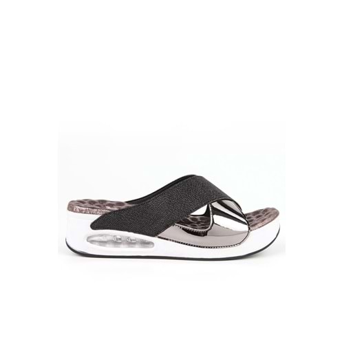Muya Fly Anatomik Air Max Tabanlı Topuk Dikeni Kadın Terlik - Siyah - 36