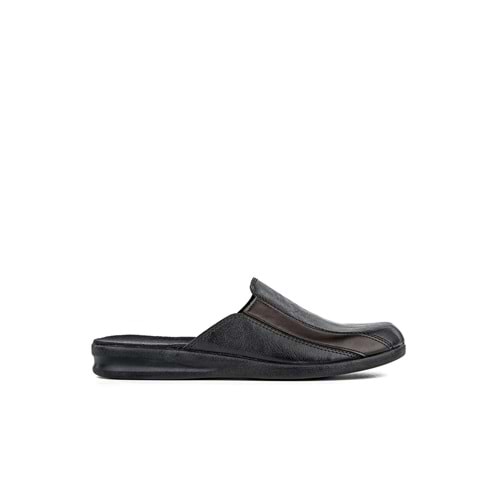 Muya Brant Anatomik Taban Erkek Ev Terliği - Siyah-Kahve - 42