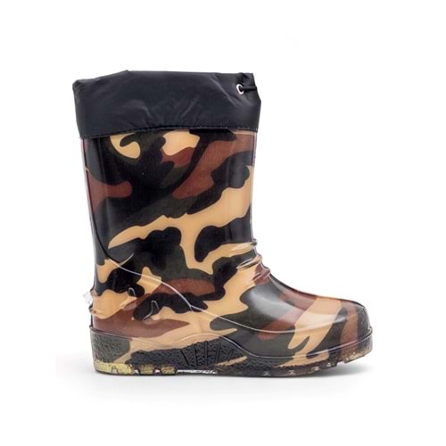 Emek İçi Yünlü Su Geçirmez Çocuk Yağmur Çizmesi - KAHVERENGİ - 30-31