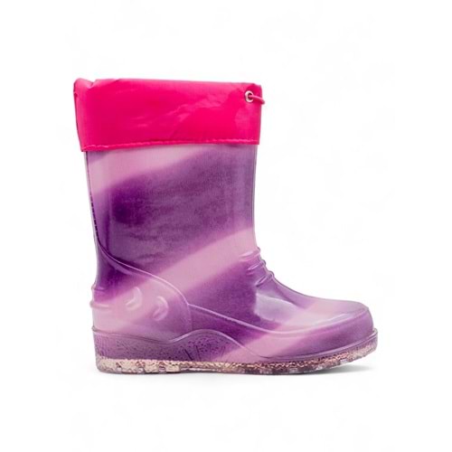 Emek İçi Yünlü Su Geçirmez Çocuk Yağmur Çizmesi - MOR - 30-31