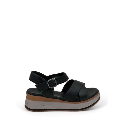 VOYAGER 9714 KADIN DERİ SANDALET - SİYAH - 40