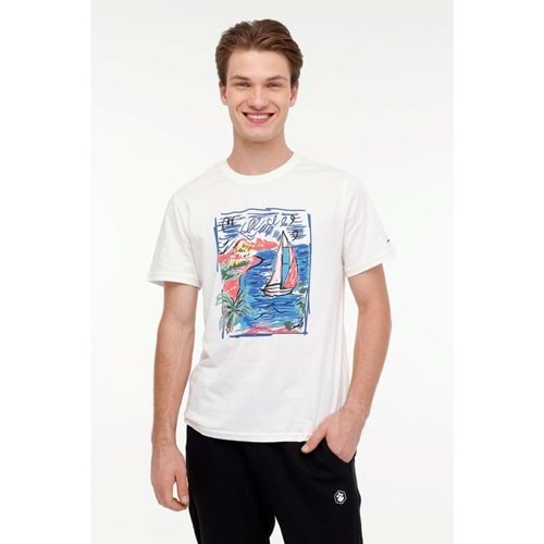 LUMBERJACK ML WILLY 11DS1006 4FX ERKEK KISA KOL TİŞÖRT - EKRU - XL