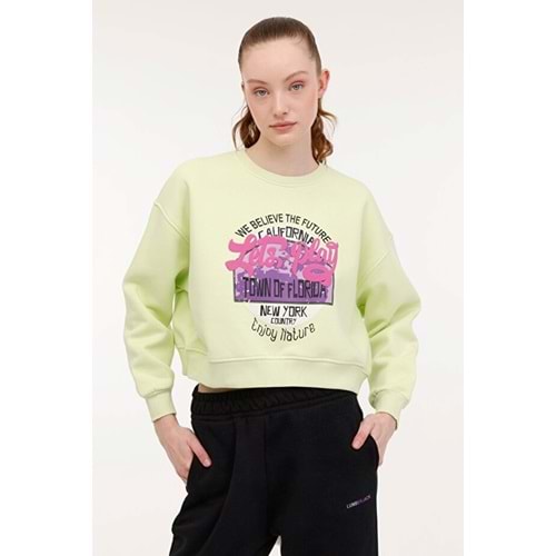 LUMBERJACK WL BONNI 16SS507 4PR KADIN SWEATSHİRT - LİME - L
