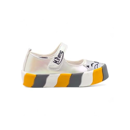 MP 251-3445 KIZ ÇOCUK CANVAS AYAKKABI - BEYAZ-SARI - 30