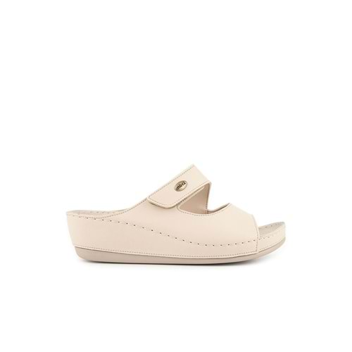 Muya Anyar Anatomik Taban Jel Destekli Topuk Dikeni Dört Mevsim Kadın Terlik - Krem - 38