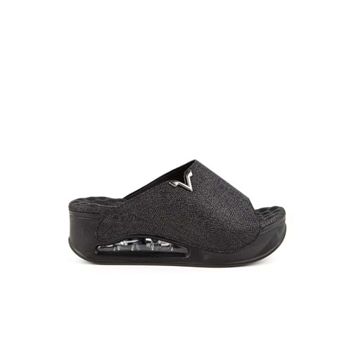 Muya Aero Anatomik Air Max Tabanlı Topuk Dikeni Kadın Terlik - Siyah Desenli - 37