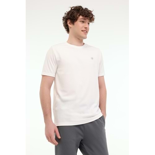 LUMBERJACK MB CT100 PES C T-SH 5FX ERKEK KISA KOL TİŞÖRT - KIRIK BEYAZ - M