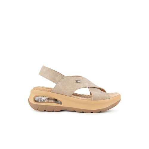 Muya Nwanwa Anatomik Air Max Tabanlı Topuk Dikeni Kadın Sandalet - Krem - 40