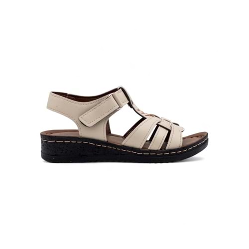 POLERO 58412 KADIN SANDALET - KREM - 38