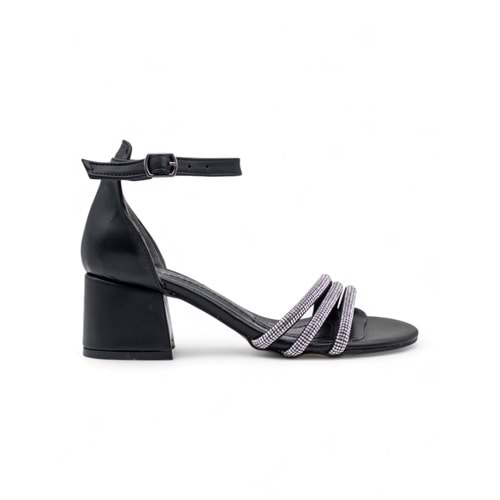 BERK TAŞLI ALÇAK TOPUKLU ABİYE CİLT - SİYAH - 40