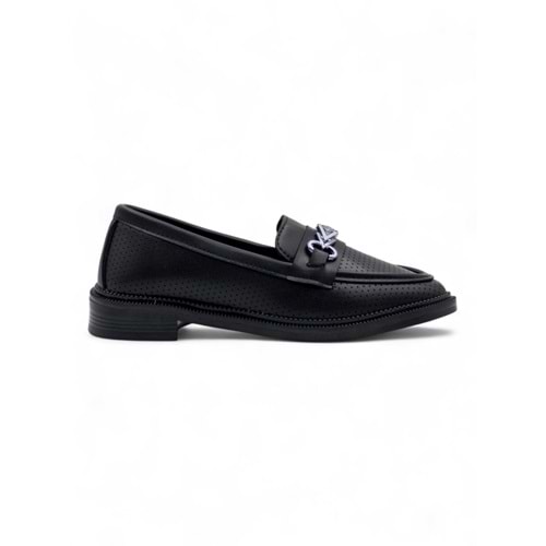 DORUK SHOES TOKALI GÜNLÜK KADIN LOAFER AYAKKABI - SİYAH - 36
