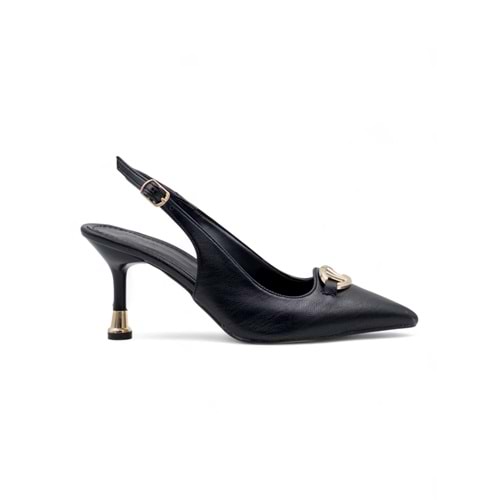 KAYGISIZ TOKA DETAYLI İNCE TOPUKLU ABİYE - SİYAH - 40