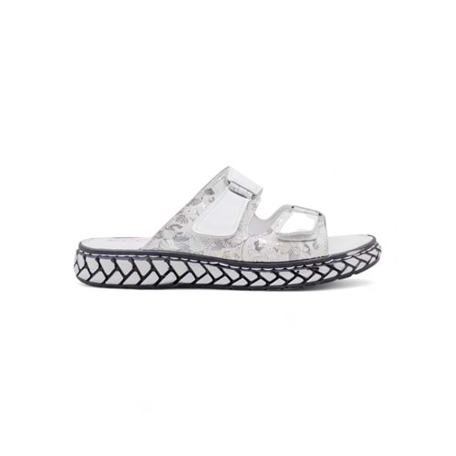 MR WHİTE ORTOPEDİ CIRTLI HAKİKİ DERİ KADIN TERLİK - BEYAZ - 40