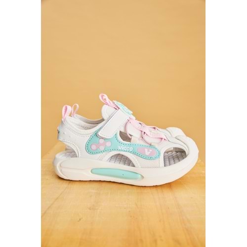 VİCCO ROCKET IŞIKLI KIZ ÇOCUK SANDALET - BEYAZ - 30