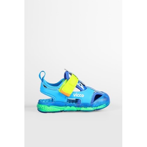 VİCCO LİVE IŞIKLI ERKEK BEBEK SANDALET - SAKS - 22