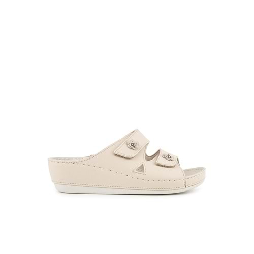 Muya Purita Anatomik Taban Dört Mevsim Kadın Terlik - Krem - 40