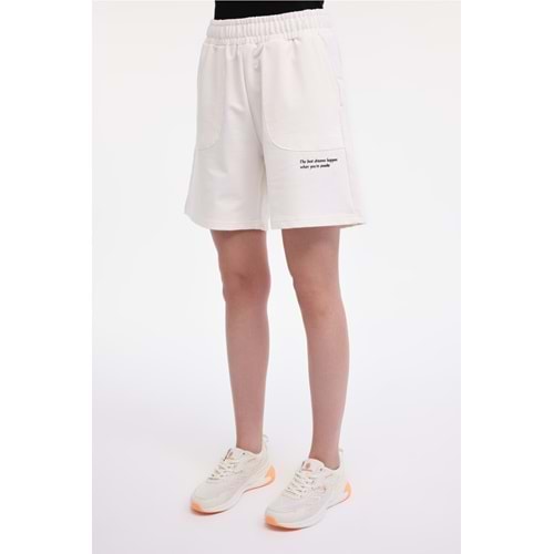 LUMBERJACK WB ANNA 20SL19 5FX KADIN ŞORT - EKRU - M