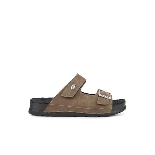 Muya Mamaki Anatomik Taban Topuk Dikeni Erkek Terlik - Vizon - 41