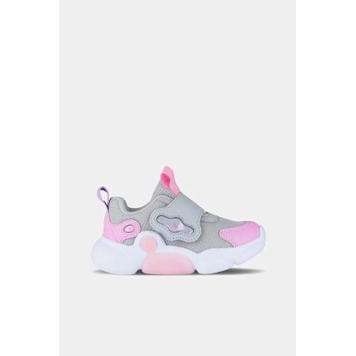 VİCCO GUM KIZ BEBEK IŞIKLI SPOR AYAKKABI - GRİ-PEMBE - 22