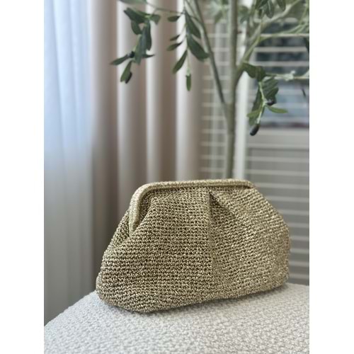 blancaston Simli İp El Örgüsü Clutch Çanta