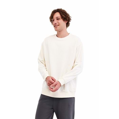 LUMBERJACK MB SN75 C NECK SW 5PR ERKEK SWEATSHİRT - EKRU - L