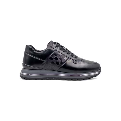 VOYAGER M157 ERKEK HAKİKİ DERİ SNEAKER AYAKKABI - SİYAH - 40