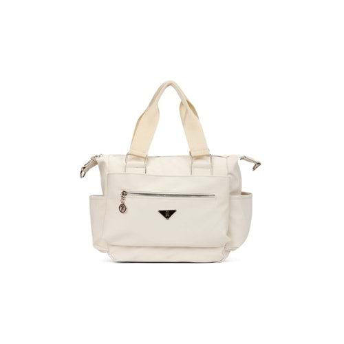 1030 Kadın Çok Bölmeli Günlük Seyahat El ve Omuz Çantası - BEJ