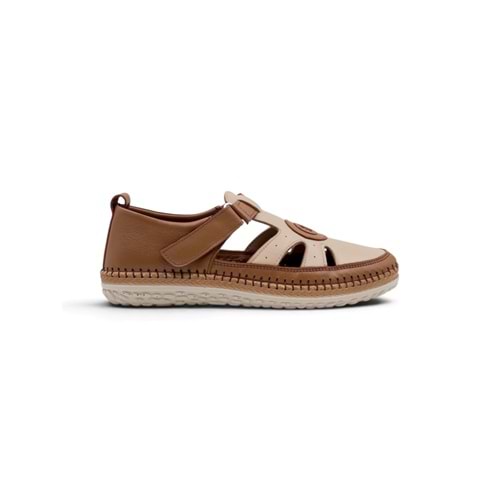 VOYAGER Z520 KADIN HAKİKİ DERİ SPOR MODEL GÜNLÜK AYAKKABI - TABA - 41