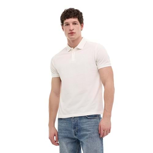LUMBERJACK MB CT953 POLO T-SH 6FX ERKEK KISA KOL POLO TİŞÖRT - KIRIK BEYAZ - L