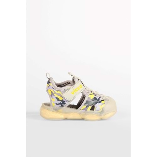 VİCCO MONROVİA IŞIKLI ERKEK BEBEK SANDALET - GRİ - 22