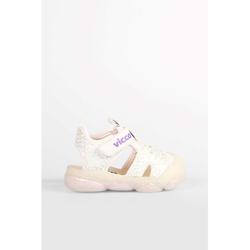 VİCCO MONROVİA IŞIKLI KIZ BEBEK SANDALET - BEYAZ - 23