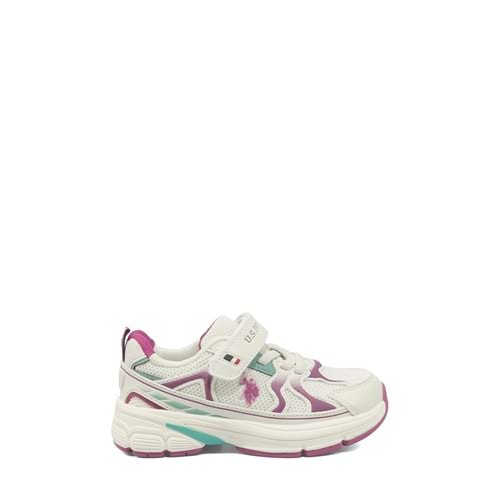 U.S. POLO ASSN. SETTE JR 6FX KIZ ÇOCUK SPOR AYAKKABI - BEYAZ - 30
