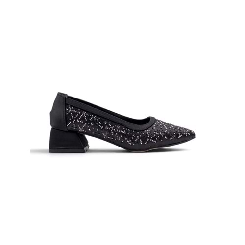 SHOES 0755 TAŞLI KADIN ABİYE - SİYAH - 40