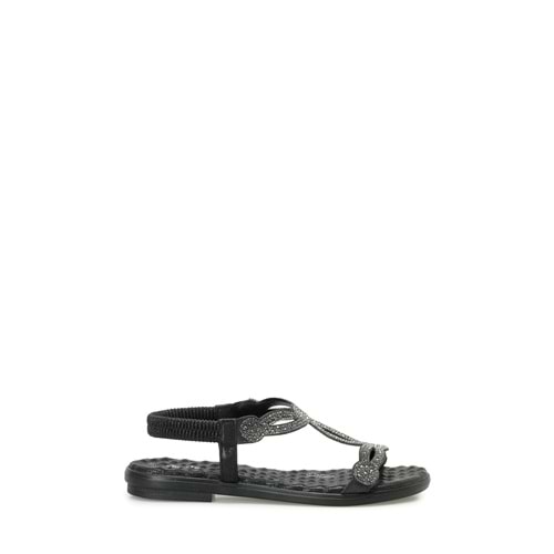 POLARİS 327075.Z 6FX DÜZ KADIN SANDALET - SİYAH - 40