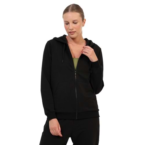 LUMBERJACK 18SN77 FULL ZIP 6PR KADIN EŞOFMAN ÜSTÜ - SİYAH - L