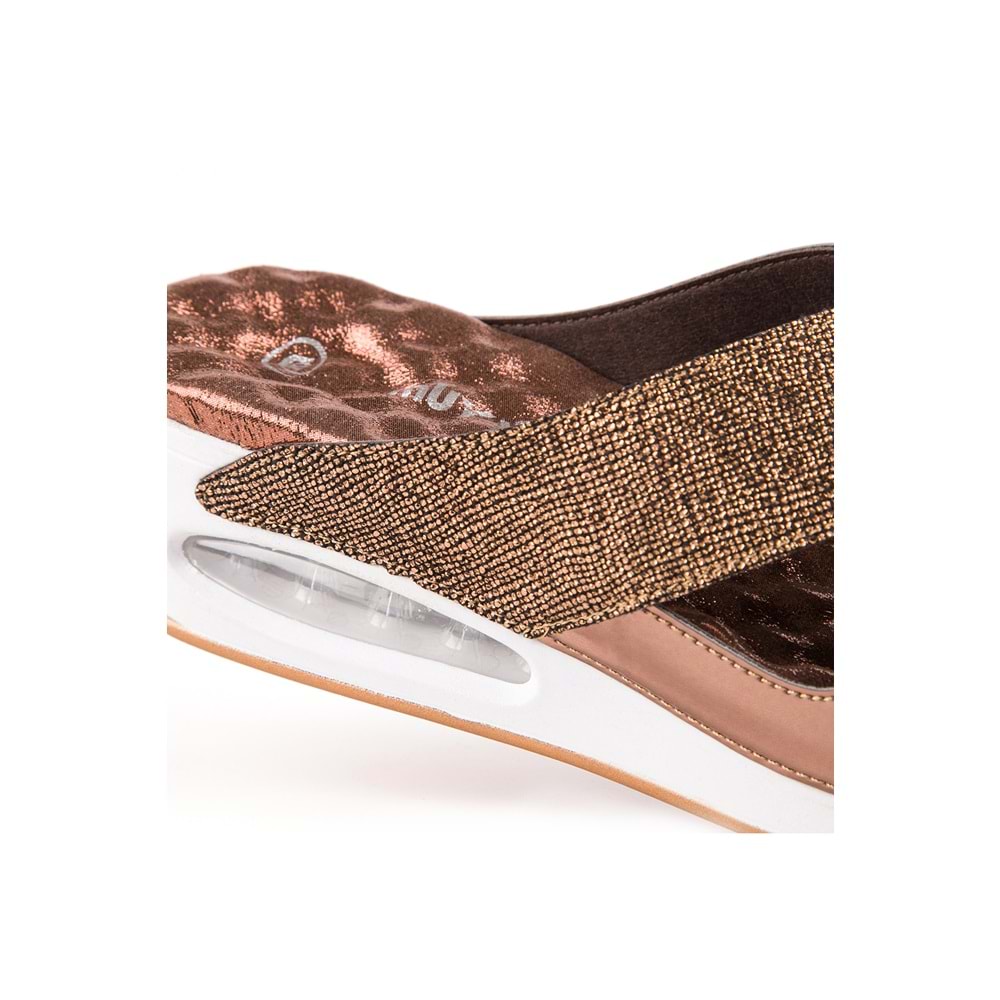 Muya Fly Anatomik Air Max Tabanlı Topuk Dikeni Kadın Terlik - Bronz - 38