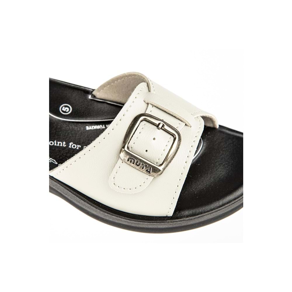 Muya Candy 6 Nokta Anatomik Taban Topuk Dikeni Dört Mevsim Kadın Terlik - Krem - 37