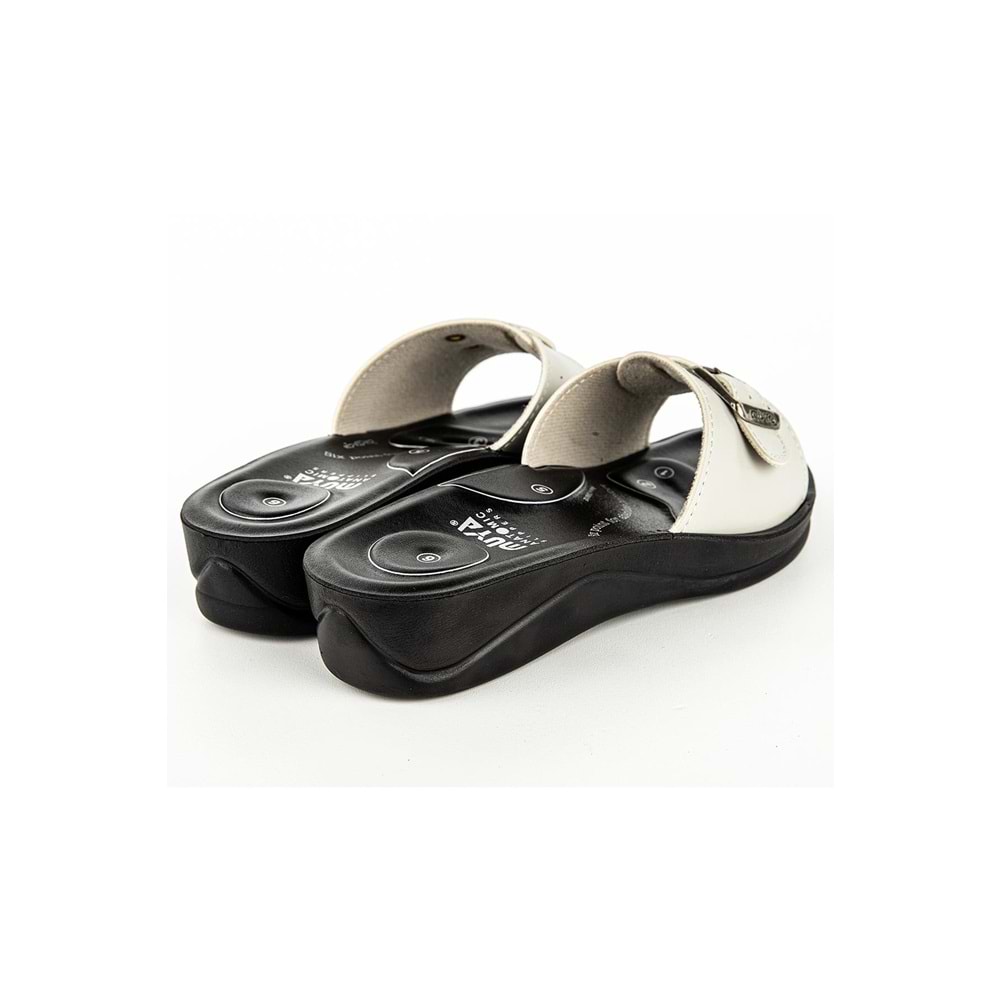 Muya Candy 6 Nokta Anatomik Taban Topuk Dikeni Dört Mevsim Kadın Terlik - Krem - 37