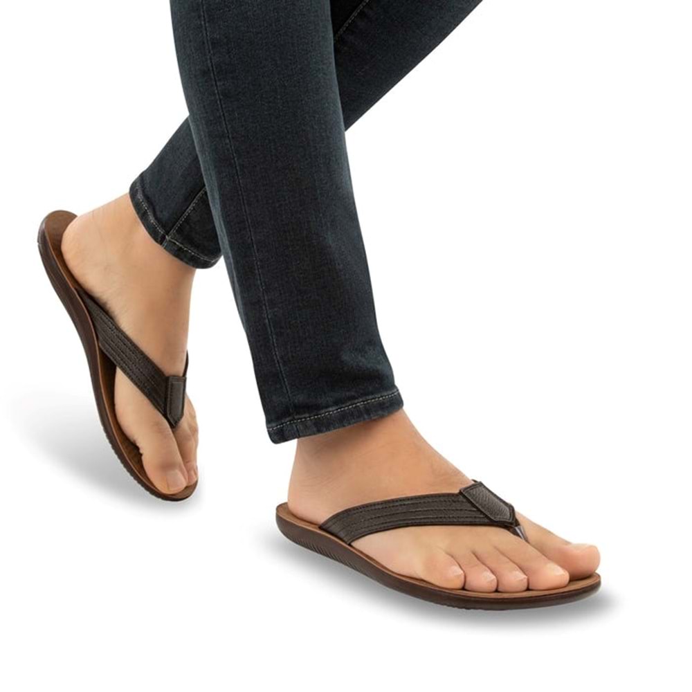 Muya Cliff Anatomik Taban Islak Zemin Erkek Terlik - Kahverengi - 40