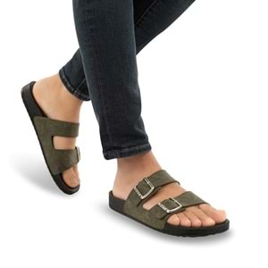 Muya Nova Anatomik Taban Dört Mevsim Erkek Terlik - Haki - 40