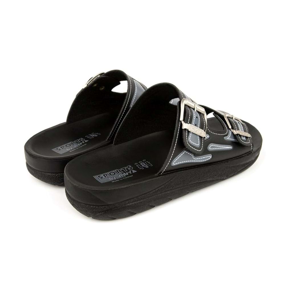 Muya Sports Anatomik Taban Dört Mevsim Erkek Terlik - Siyah-Gri - 40