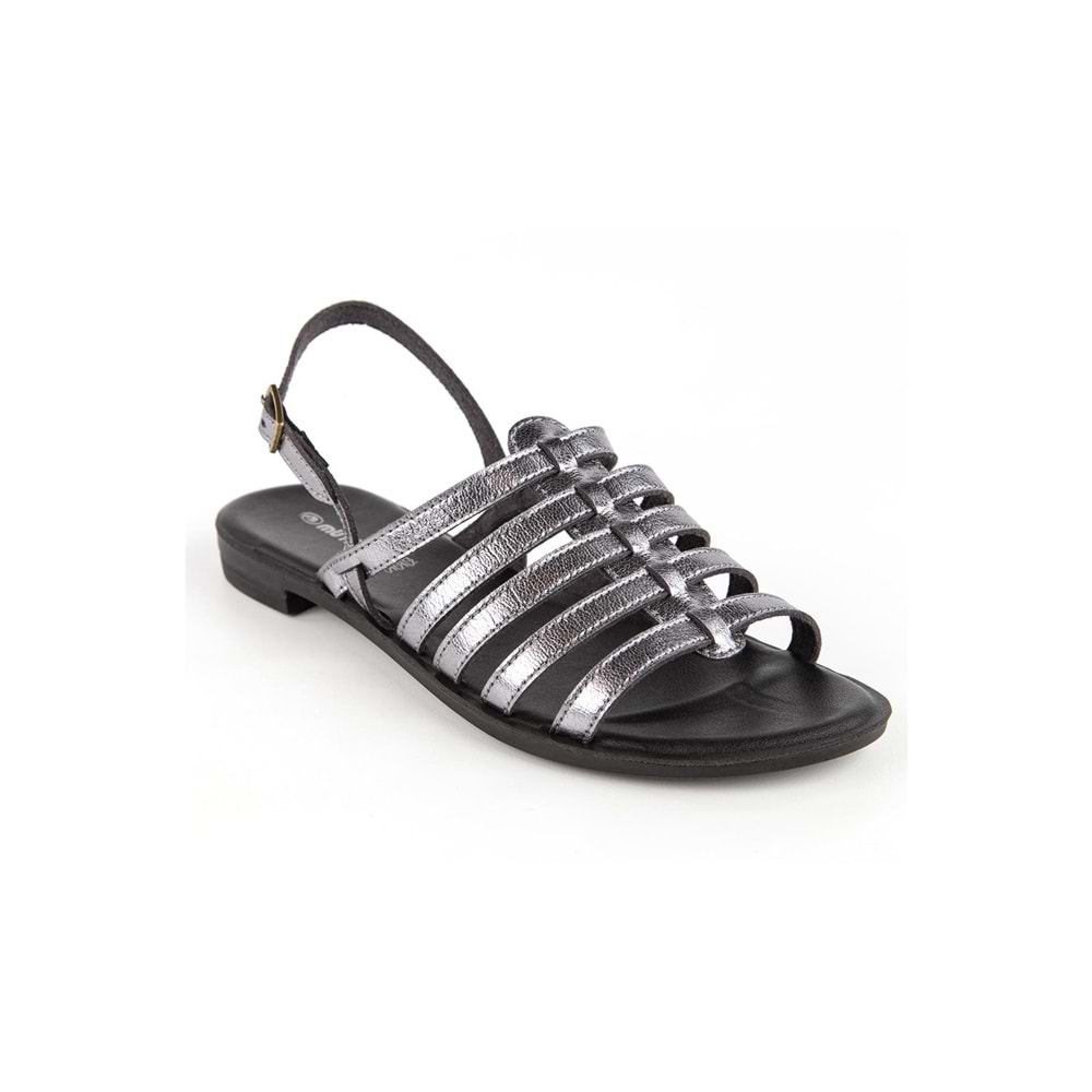 Muya Madaleine Anatomik Taban Kadın Sandalet - Kurşun - 36