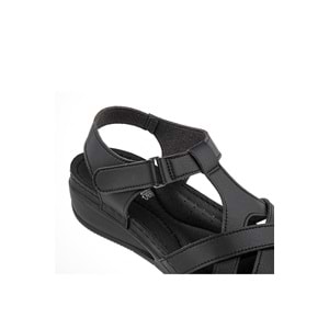 Muya Simbole Anatomik Taban Topuk Dikeni Kadın Sandalet - Siyah - 36